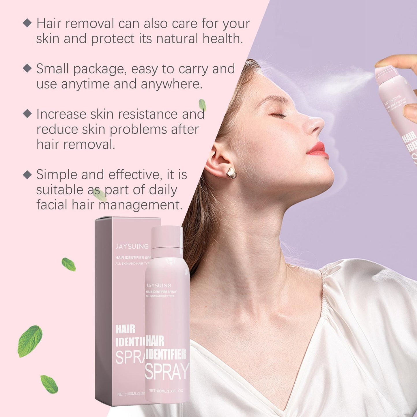 Gentle Facial Hair Removal Spray Softens Hair And Cleanses The Face